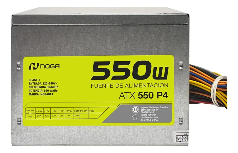 Fuente de alimentación para PC Noga ATX-550 P4 550W plata - Stock disponible - Productos para Mascotas