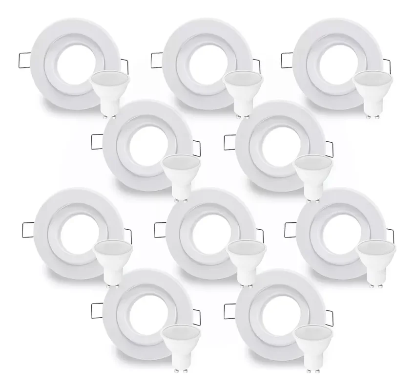 Spot Led Embutir Circular Plastico + Dicro Led 7w Pack X 10 - Stock disponible - Casa y Jardín