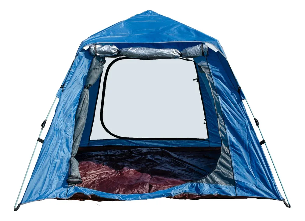 Carpa Autoarmable Para 6 Personas Dakota Automática 240x240x154cm Color Azul - Stock disponible - Deportes y Entretenimiento