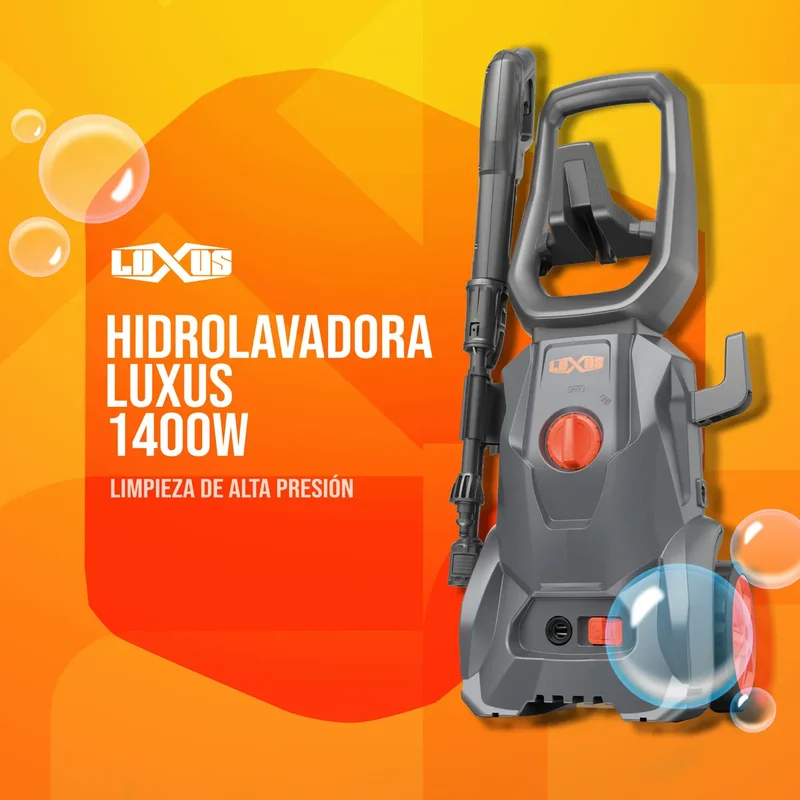 Hidrolavadora Luxus 1400w Mg309 Alta Presion Autostop Color Negro Frecuencia 50 - Stock disponible - Artículos de Limpieza