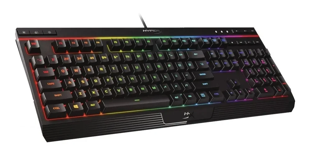 Teclado HyperX Alloy QWERTY Membrana español latinoamérica color negro con luz RGB - Stock disponible - Electrónica