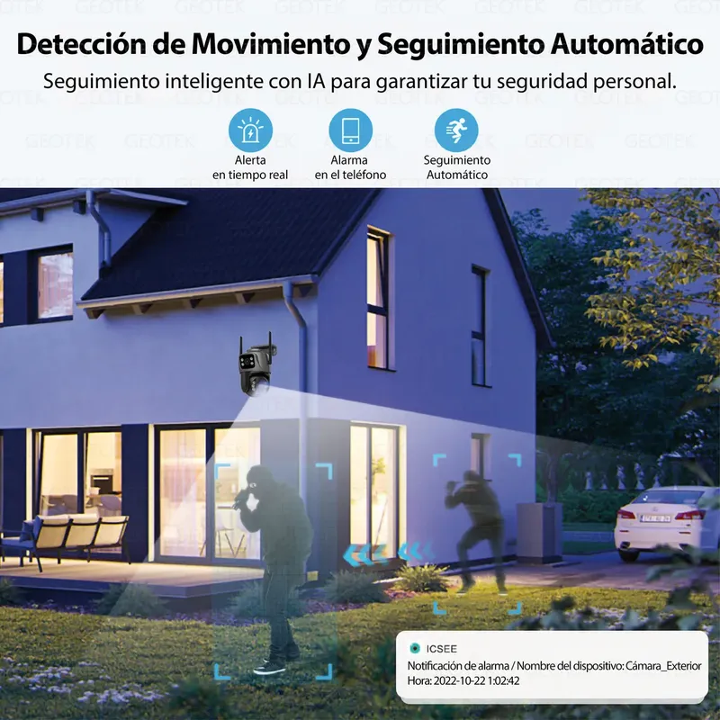 📸 Kit 2 Cámaras de Seguridad Geotek 6MP IP Wi‑Fi Domo Doble Lente - Electrónica
