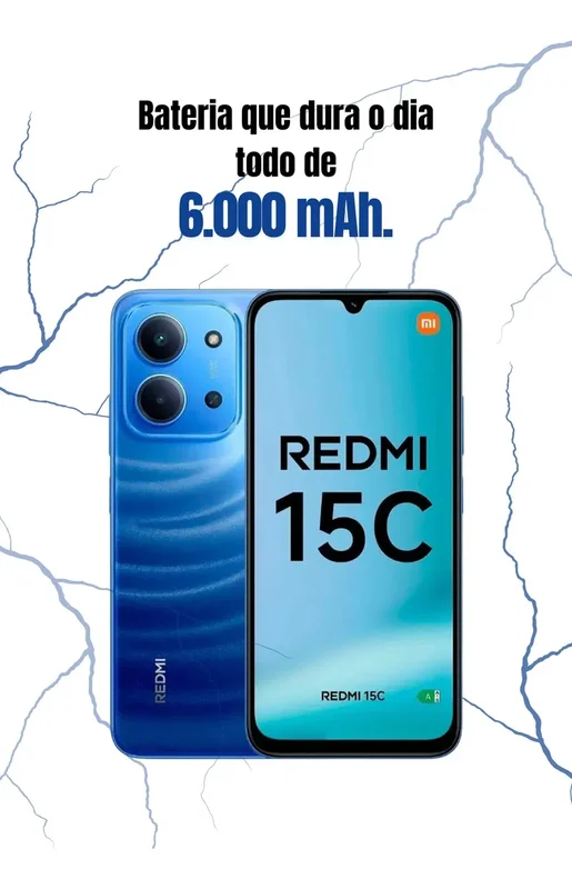 Redmi Xiaomi 15c 128 GB con 50 megapíxeles E 6000 mAh, azul - Stock disponible - Telecomunicaciónes