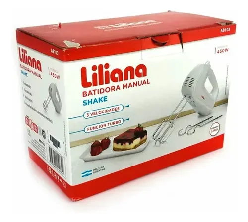 Batidor Batidora AB103 Manual Shake Blanco Liliana - Stock disponible - Electrodomésticos