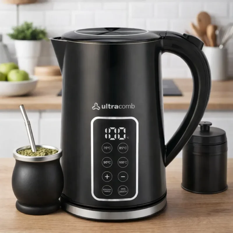 Pava Eléctrica Ultracomb Pe4930 Con Pantalla Táctil Y Selector De Temperatura - Negro - Stock disponible - Electrodomésticos