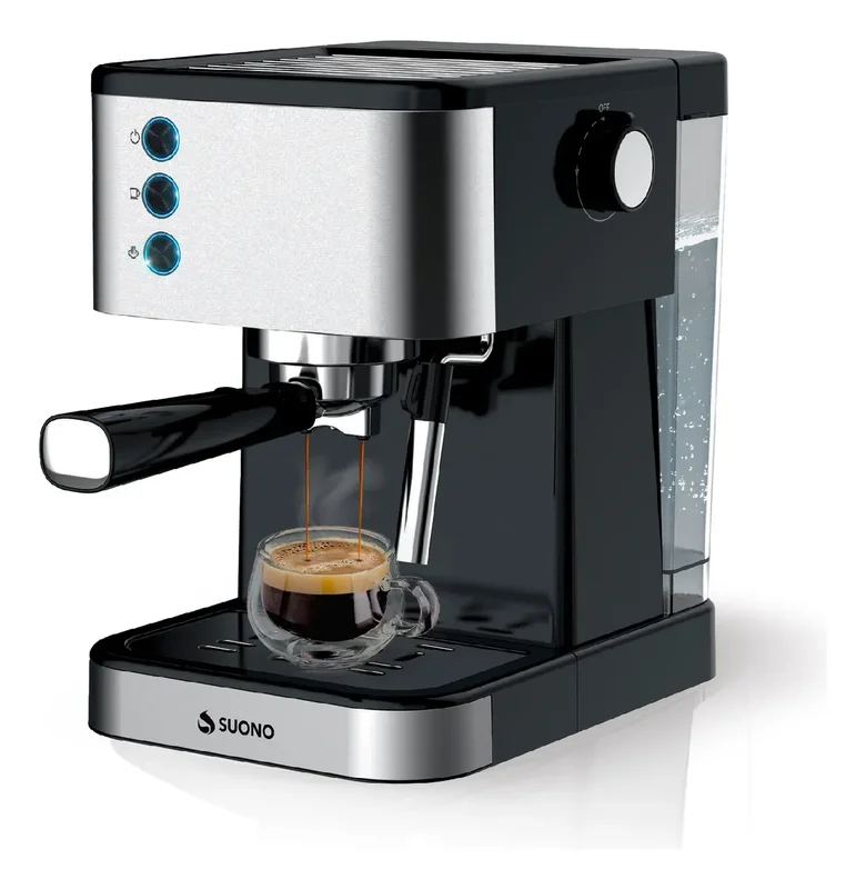 Cafetera Expresso Suono 1.5 L Acero Inoxidable 20 Bar Calentamiento de Tazas 1350 W Color Negro/Plateado - Stock disponible - Productos para Mascotas