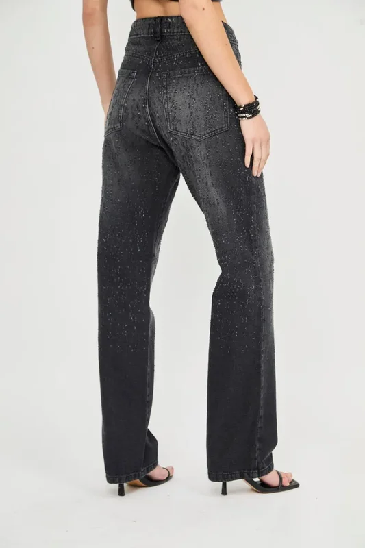 Jean Straight De Mujer Con Agujeritos Lory Uniongood - Stock disponible - Electrónica