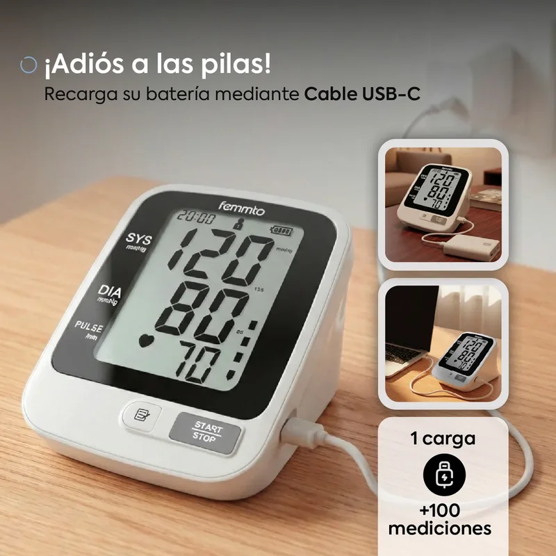 Bateria Tensiometro Digital De Brazo Batería Recargable Usb Aparato Para Medir Presion Arterial Medidor Automatico Femmto - Stock disponible - Productos para Mascotas