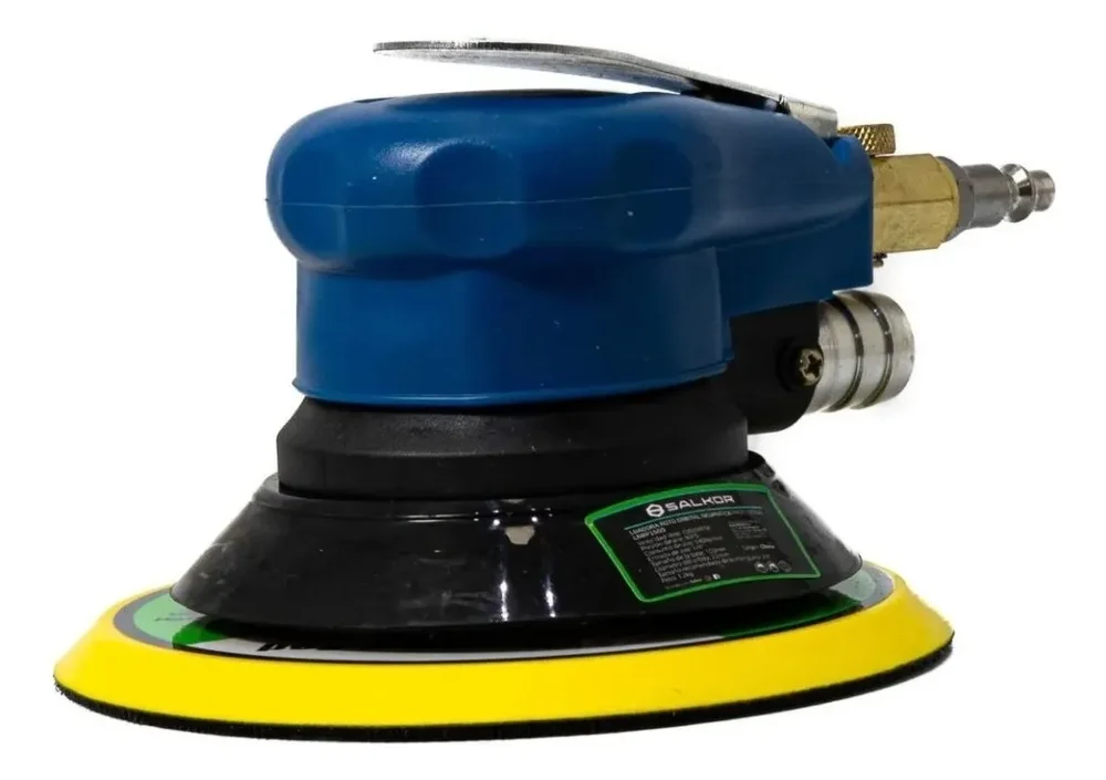 Lijadora Roto Orbital Neumática 6 Pulgada 150mm + Accesorios Color Azul - Stock disponible - Herramientas