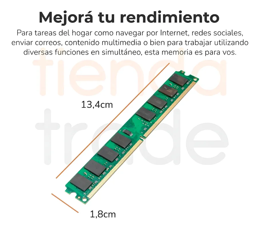 Memoria Ram 2 Gb Ddr-2 800mhz (generica) Compatible Pc Y Mac - Stock disponible - Herramientas