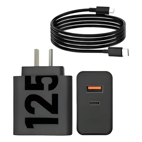 Cargador Super Rápido 125w Tipo C Para Samsung Motoro Xiaomi Negro - Stock disponible