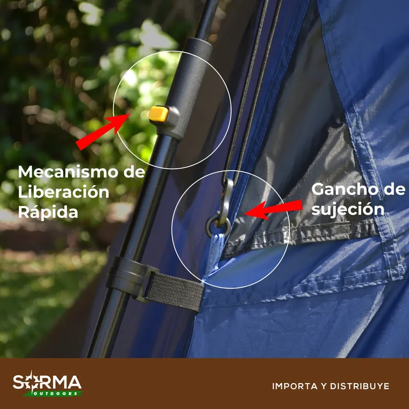Carpa 4 Personas Armado Automátic En 5' Premium Imperm Pr Uv Color Azul - Stock disponible - Productos para Mascotas