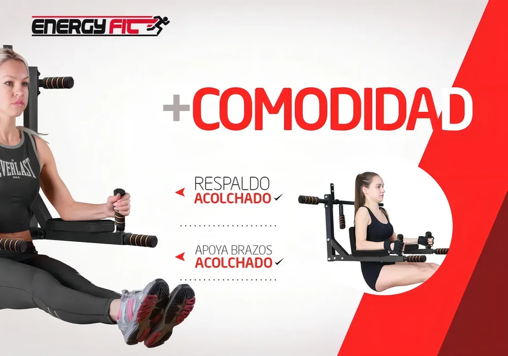 Barra Dominadas Pared Desmontable 300kg Reforzada Energy Fit Acero - Stock disponible - Deportes y Entretenimiento