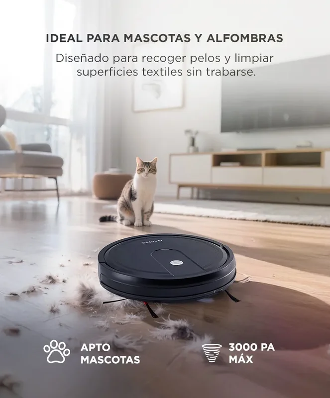 Aspiradora Robot Gadnic 5 Modos Limpieza Trapeo Inteligente Depósito de Agua Polvo Control App Conexion Inalambrica Sensores Anti‐Colisión Anticaída - Stock disponible - Electrodomésticos