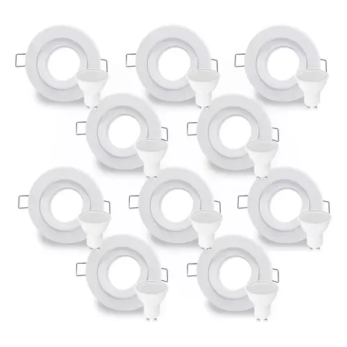 Spot Led Embutir Circular Plastico + Dicro Led 7w Pack X 10 - Stock disponible