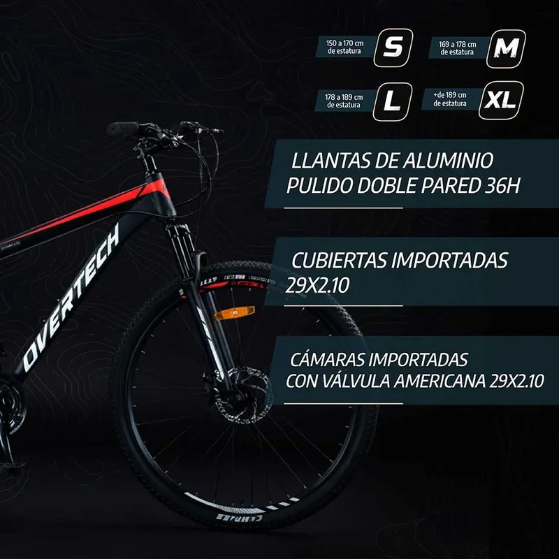 Bicicleta Mtb Overtech R29 Q5 21v Freno A Disco Shimano 12x - Stock disponible - Deportes y Entretenimiento
