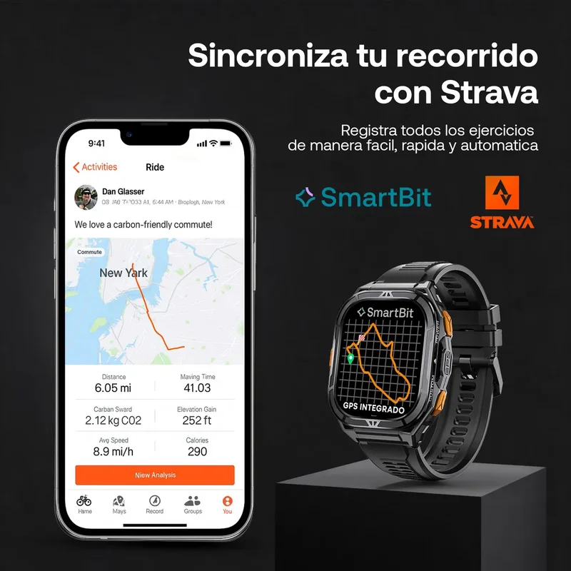 Reloj Inteligente Hombre Gps Integrado Satelital Smartbit Armor Smartwatch Sumergible 50 Metros +170 Deportes Llamadas Mensajes Acero Inoxidable Super Amoled 15 Dias De Bateria Malla Extra - Stock disponible - Deportes y Entretenimiento