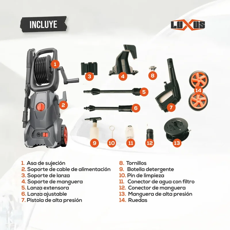 Combo Hidrolavadora Luxus 1800w + Aspiradora Luxus 1200w - Stock disponible - Artículos de Limpieza