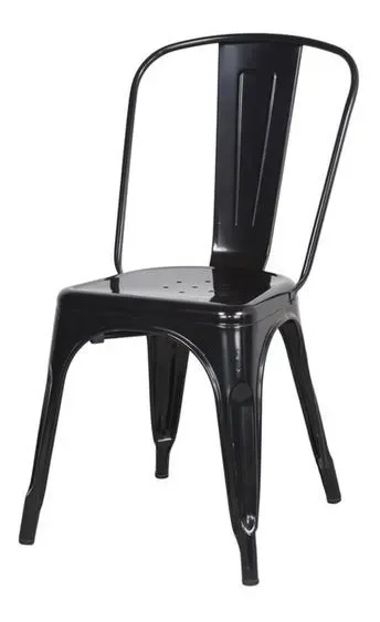 Asiento Sillas de Comedor HDC Group Tolix 4 Unidades Metal Negras Apilables Exterior - Stock disponible - Electrónica
