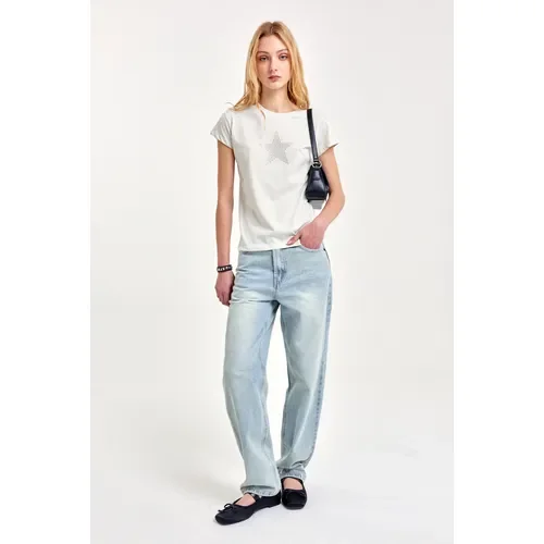 Mercado Jean Straight Sky Mujer 47 Street - Stock disponible - Electrónica