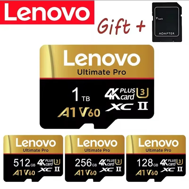 Tarjeta Micro SD TF de Alta Velocidad Lenovo 1 TB, Tarjeta de Memoria Flash TF de 256 GB, 512 GB, 128 GB para Teléfono/Computadora/Cámara, Dropshipping