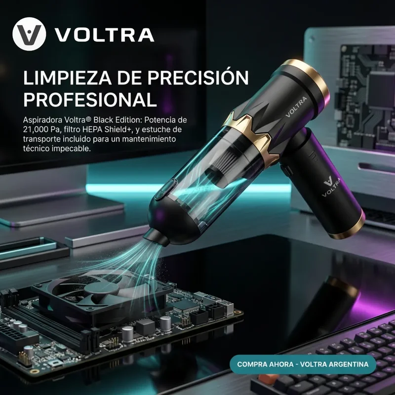 Aspiradora Sopladora 3 en 1 Voltra Black Edition Inalámbrica 450ml - Stock disponible - Electrodomésticos