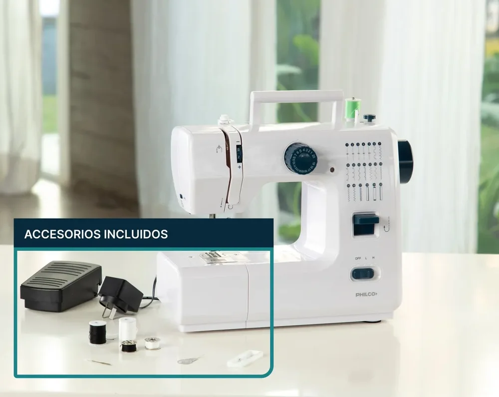 Máquina De Coser Eléctrica Philco Mcp2420 20 Puntadas Color Blanco - Stock disponible - Electrodomésticos