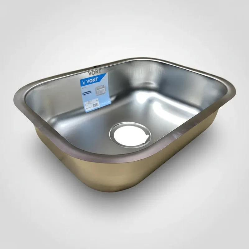 Bacha Pileta Cocina 47cm X 35cm X 15cm Con Sopapa Vont Bt605 Plateado - Stock disponible - Casa y Jardín