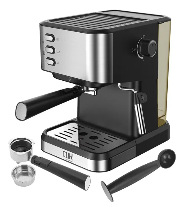 Cafetera Espresso Con Espumador Cuk By Gadnic 20 Bares 1,5l Espumador 1050W Tanque Removible Acero Inoxidable - Stock disponible - Electrodomésticos