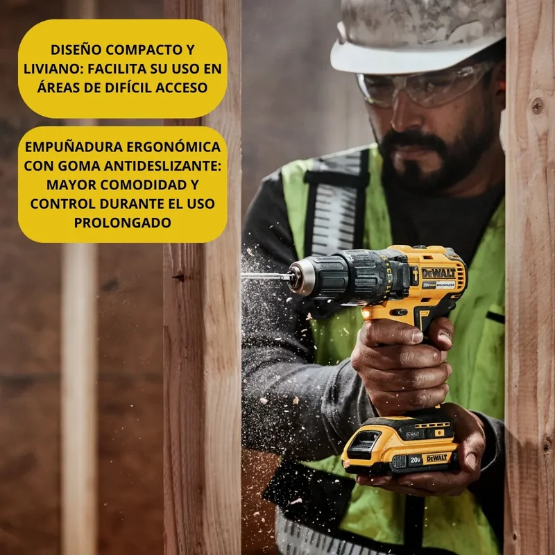 Bateria Taladro Atornillador Dewalt Dcd7781d2 + Cargador + 2 Bat 2a Color Amarillo Frecuencia 50hz - Stock disponible