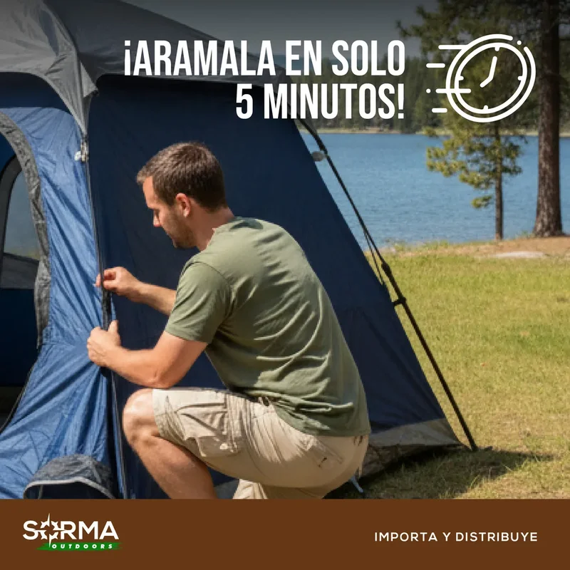 Carpa 4 Personas Armado Automátic En 5' Premium Imperm Pr Uv Color Azul - Stock disponible - Productos para Mascotas